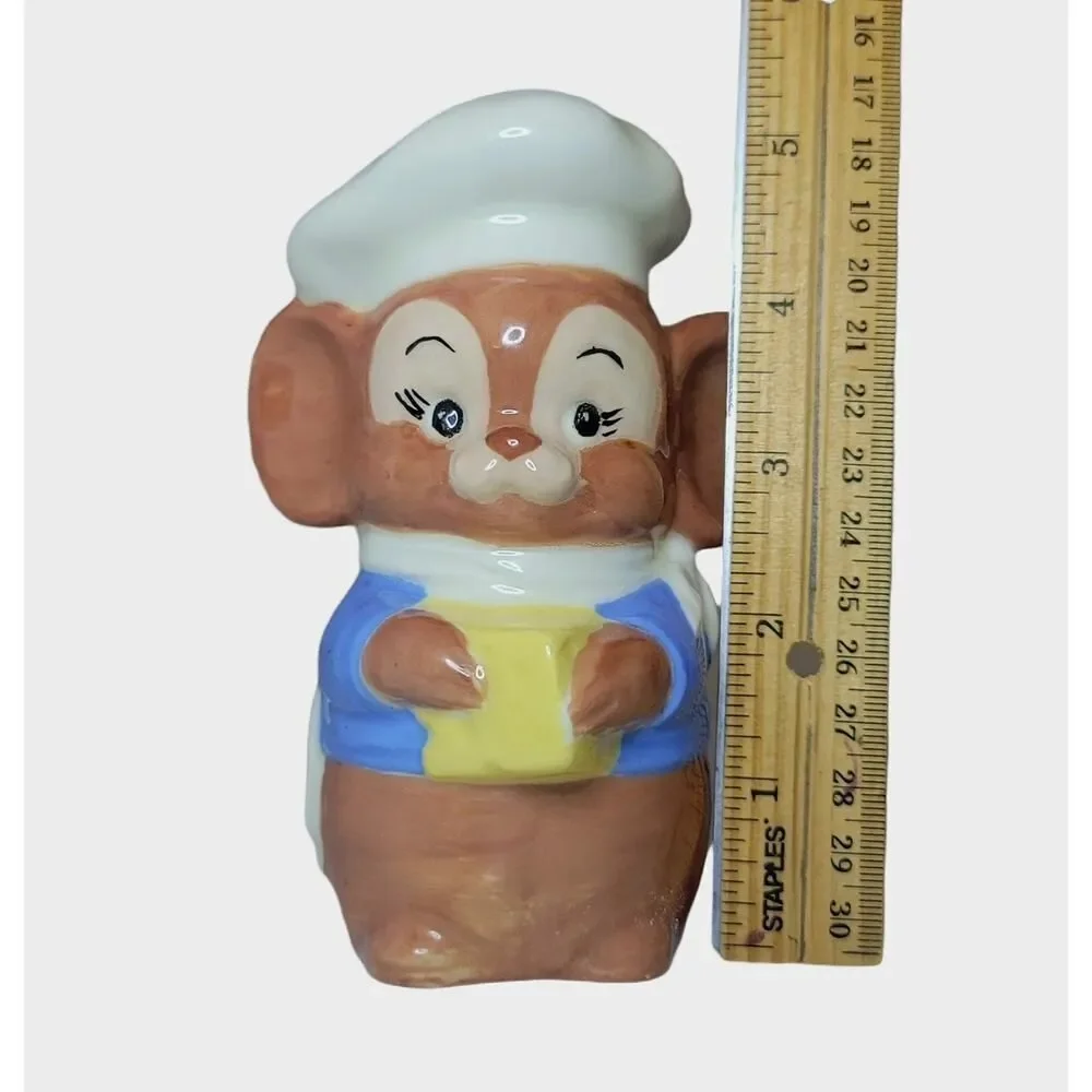 Handmade Signed Ceramic Mouse Chef Parmesan Cheese‎ Shaker